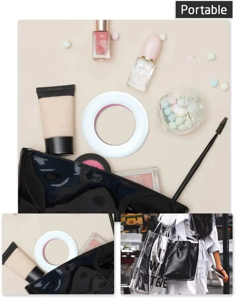 Selfie Ring Light, Rechargeable, Portable Clip-on Selfie Fill Light with 40 LED for Smart Phone Photography, Girl Makes up (White, 40LED) pattanaustralia